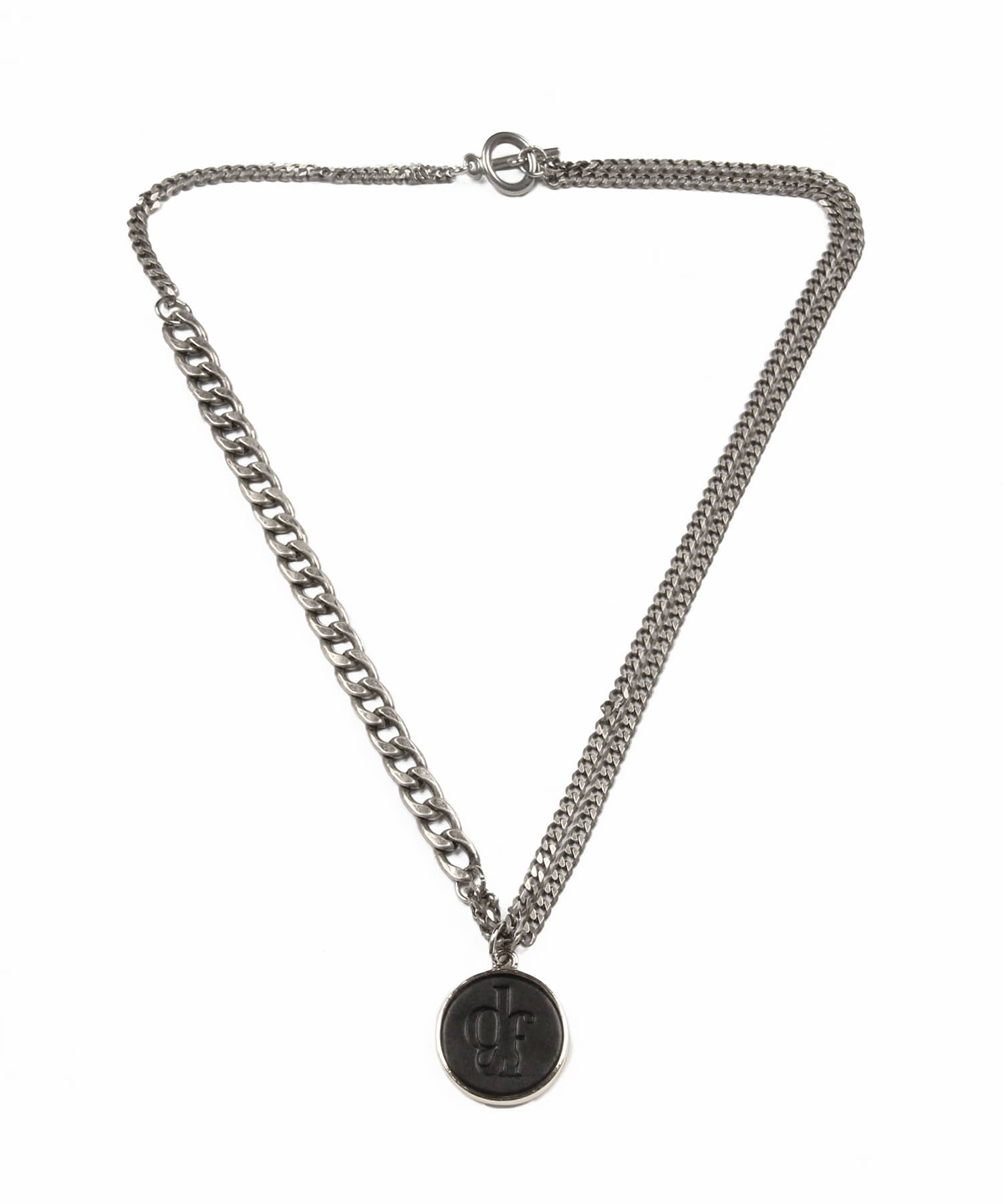 Unbalanced leather pendant necklace