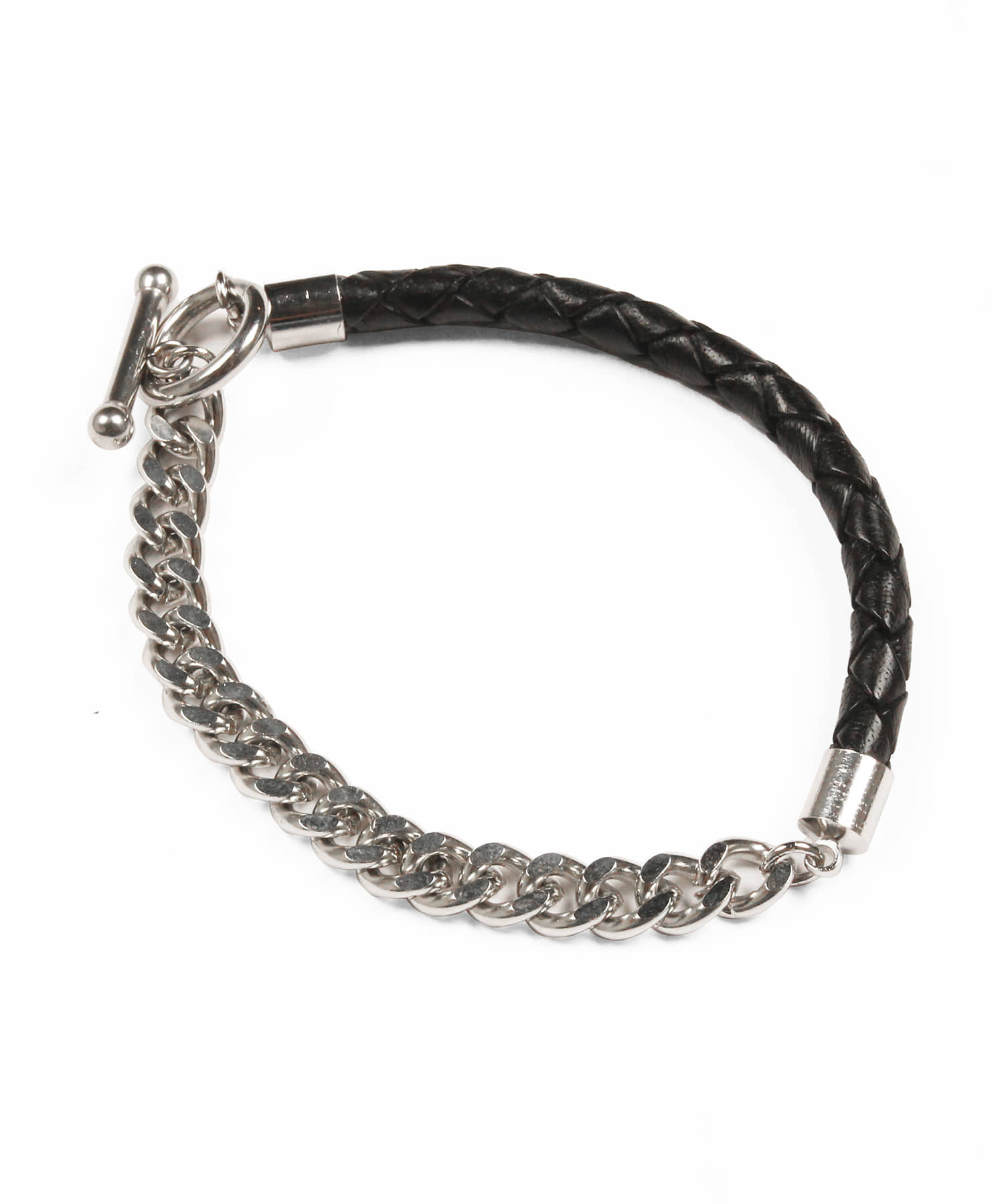 [천연소가죽]Chain rope leather bracelet