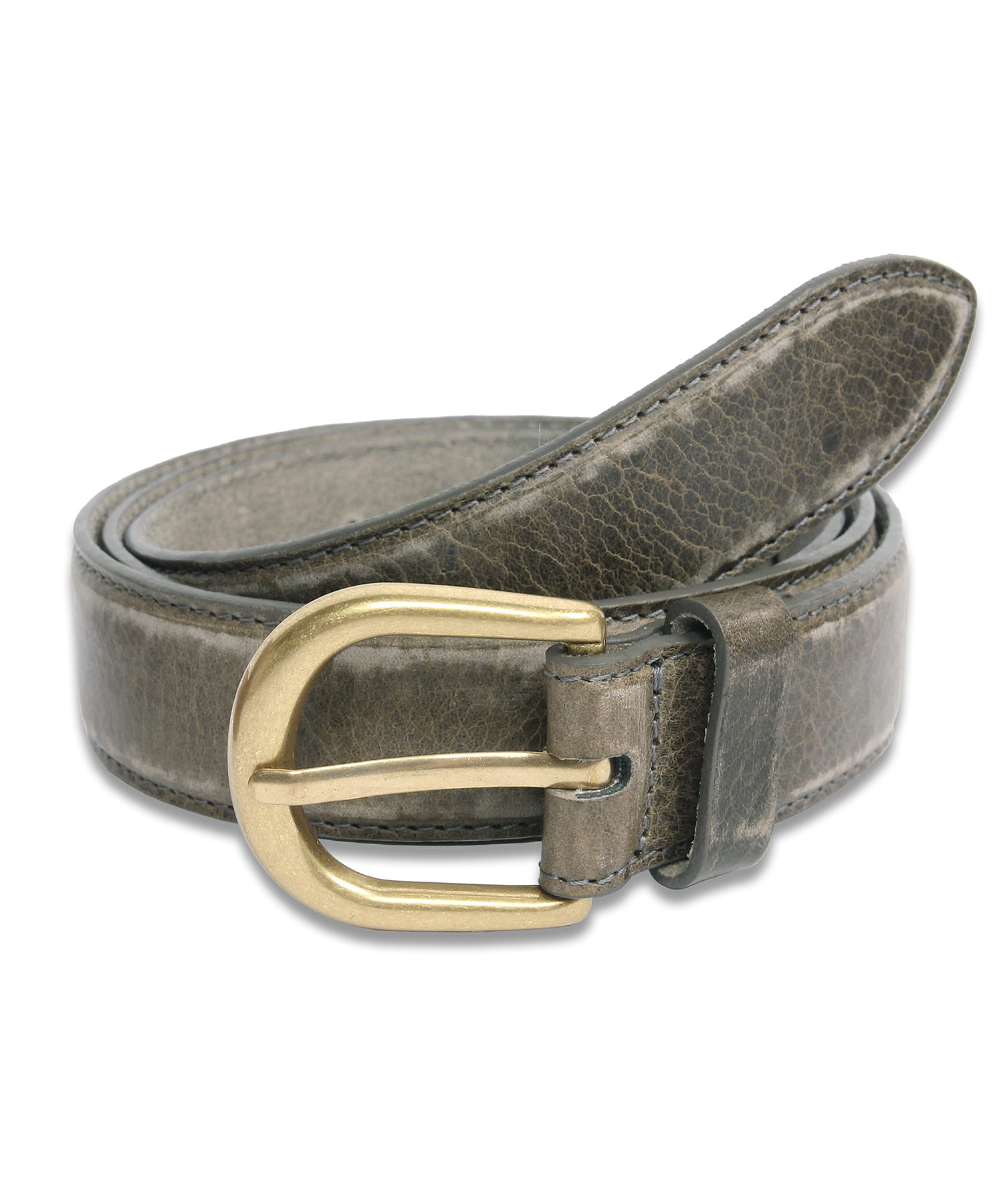 Vintage Hard Leather Belt KHAKI