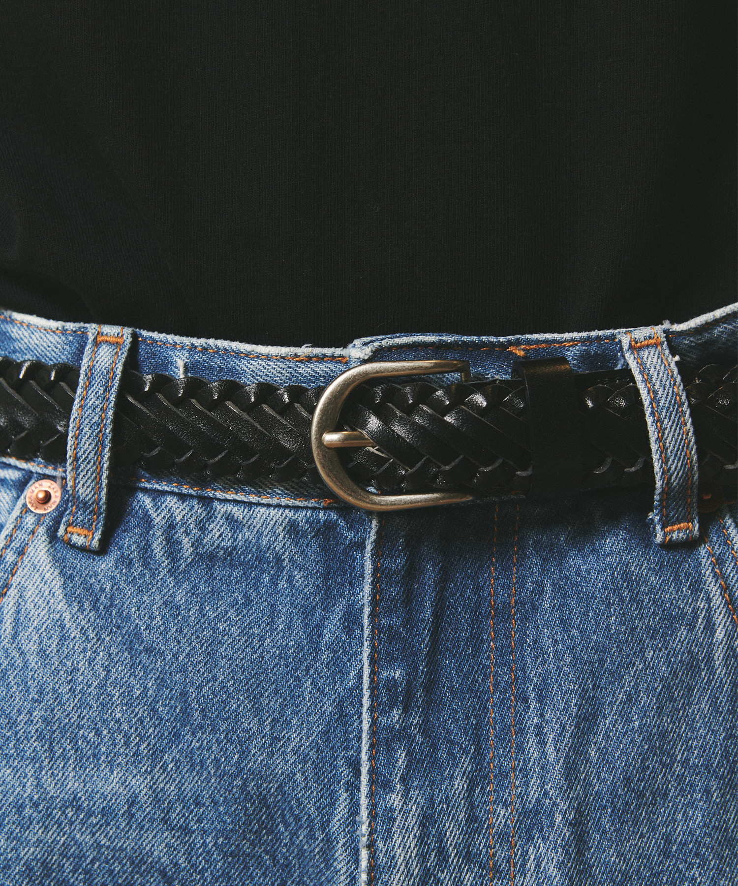 [천연소가죽]Arizona Vintage Hard Leather Belt BLACK
