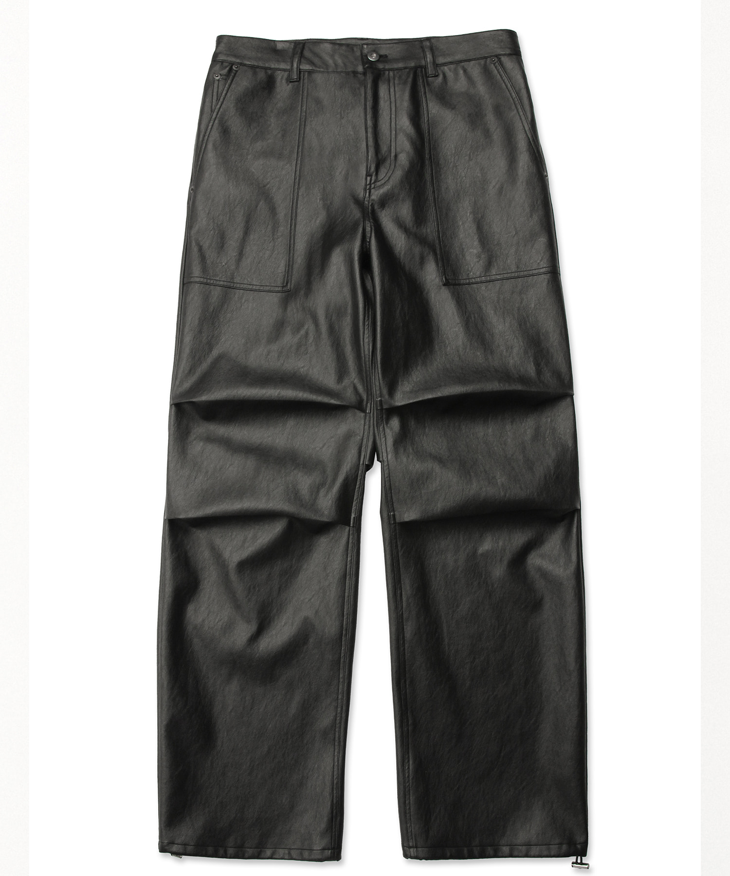 [UNISEX] Leather Parachute Pants