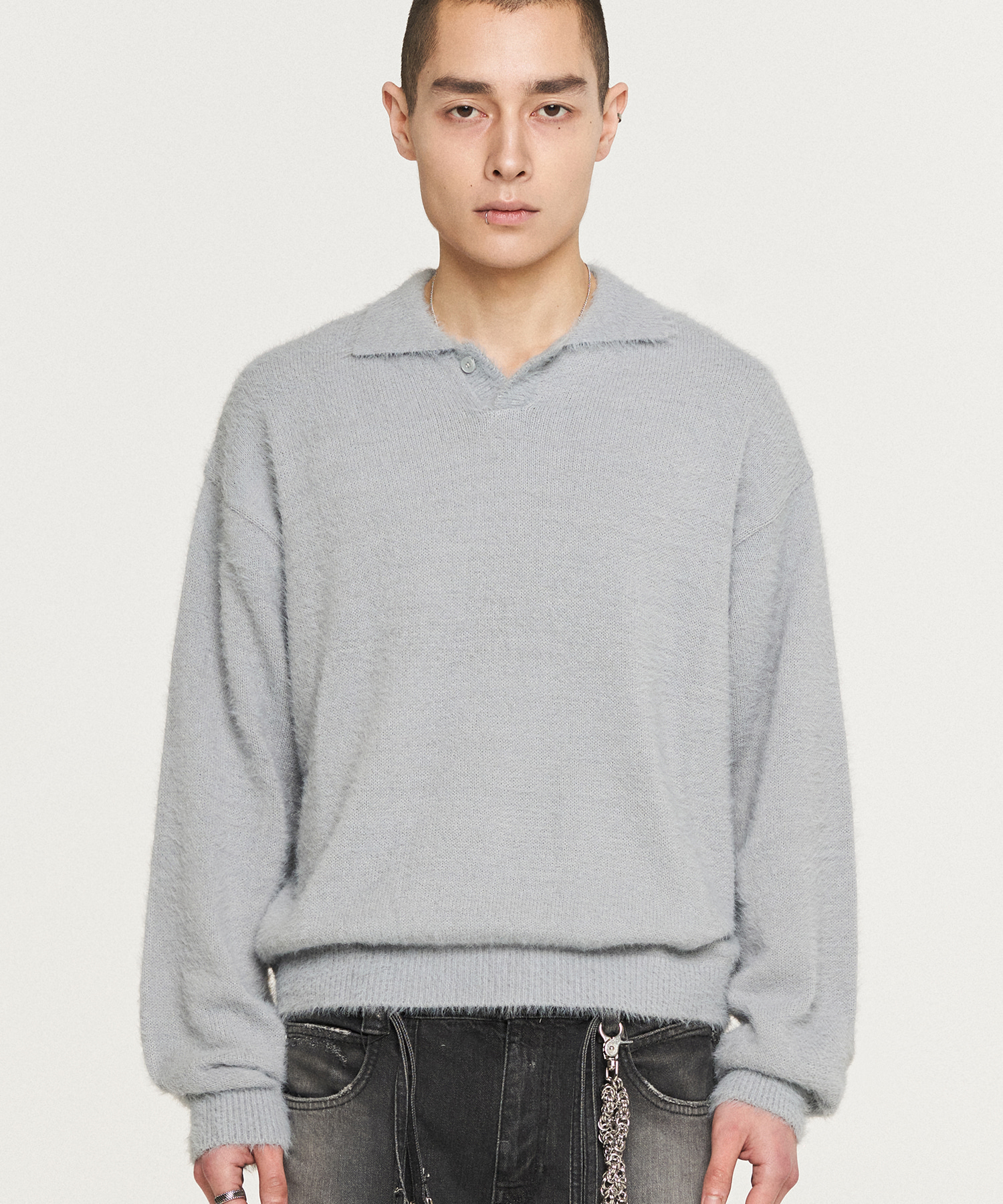 Nomad Hairy Collar Knit ICE GREY (S/S VER.)