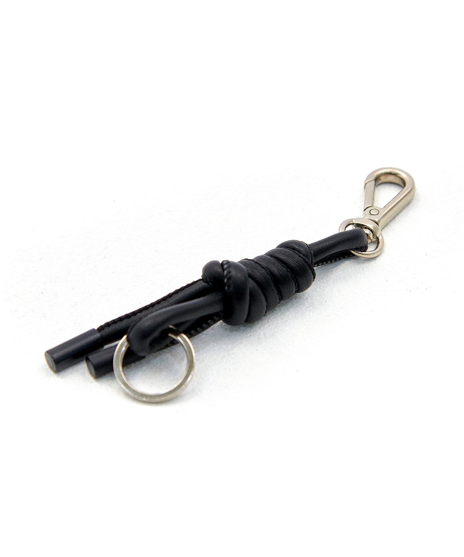 Leather key ring BLACK