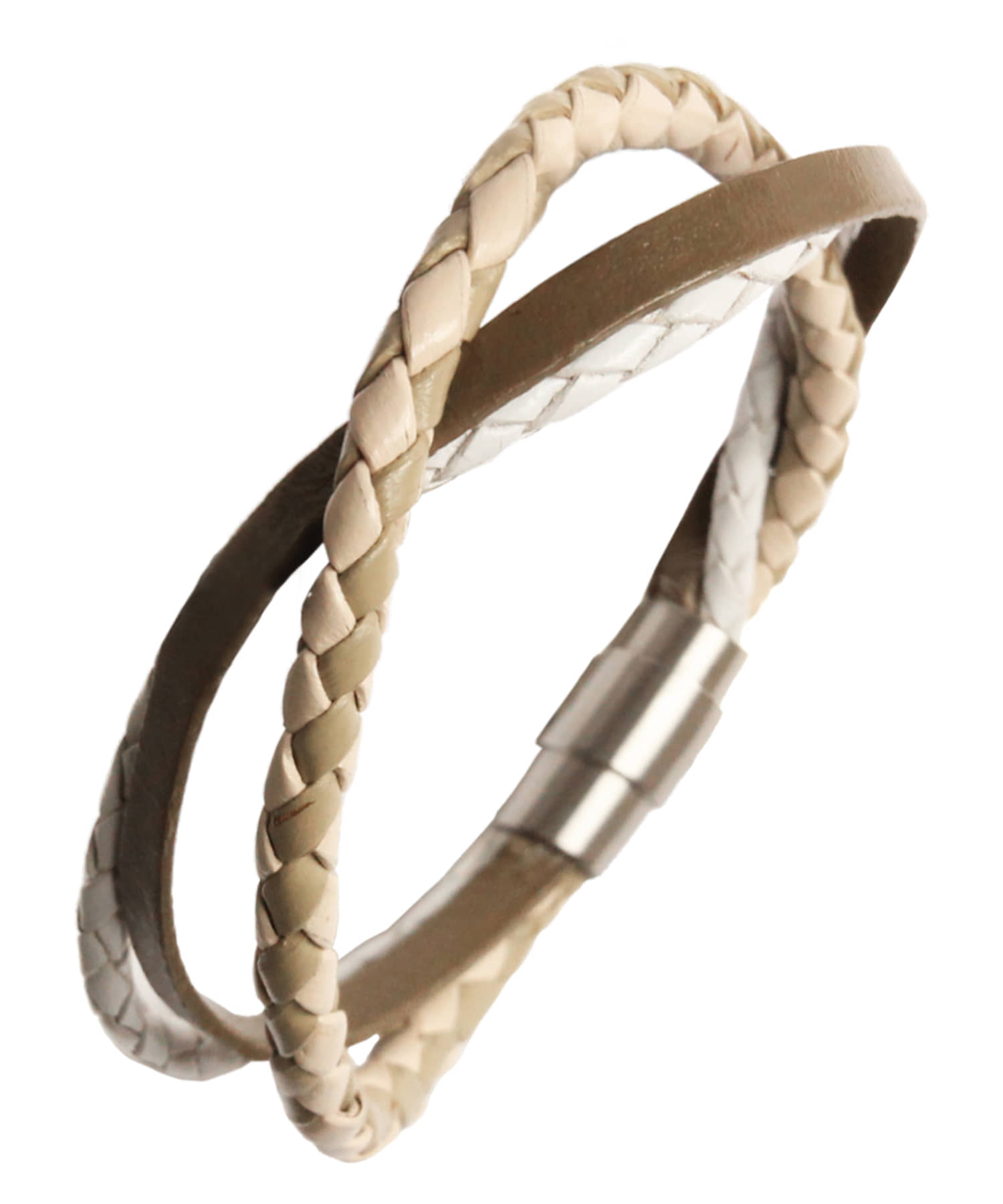 [천연소가죽]Minimal layered leather bracelet BEIGE