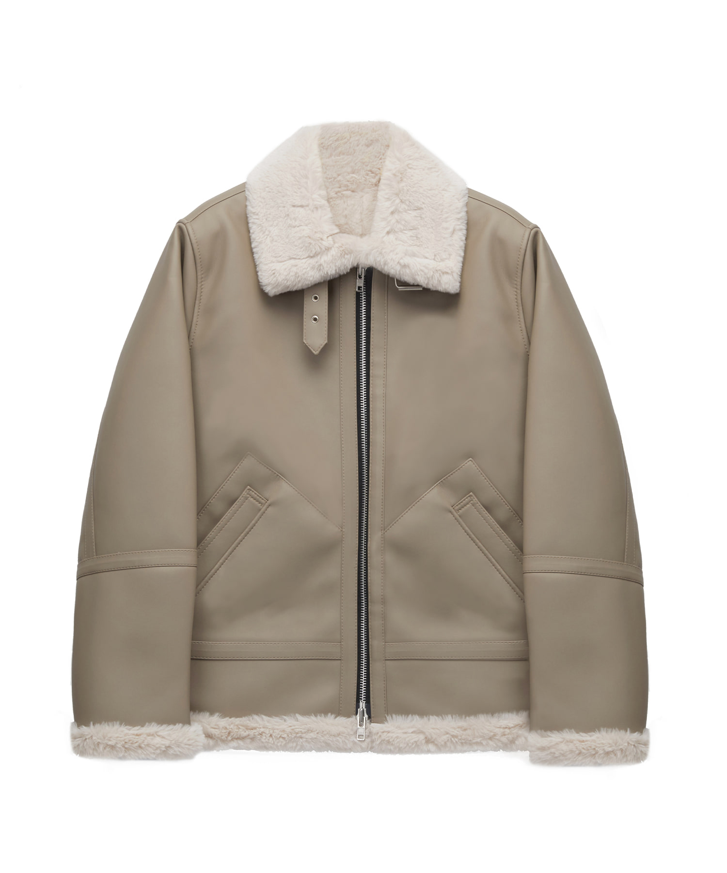 Solid mouton jacket (lowbeige)