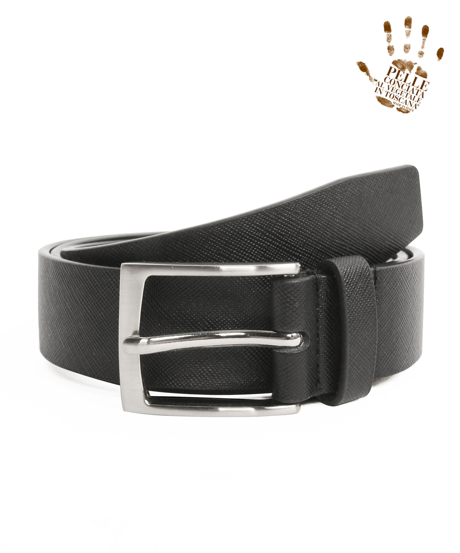 Saffiano Hard Leather Belt BLACK