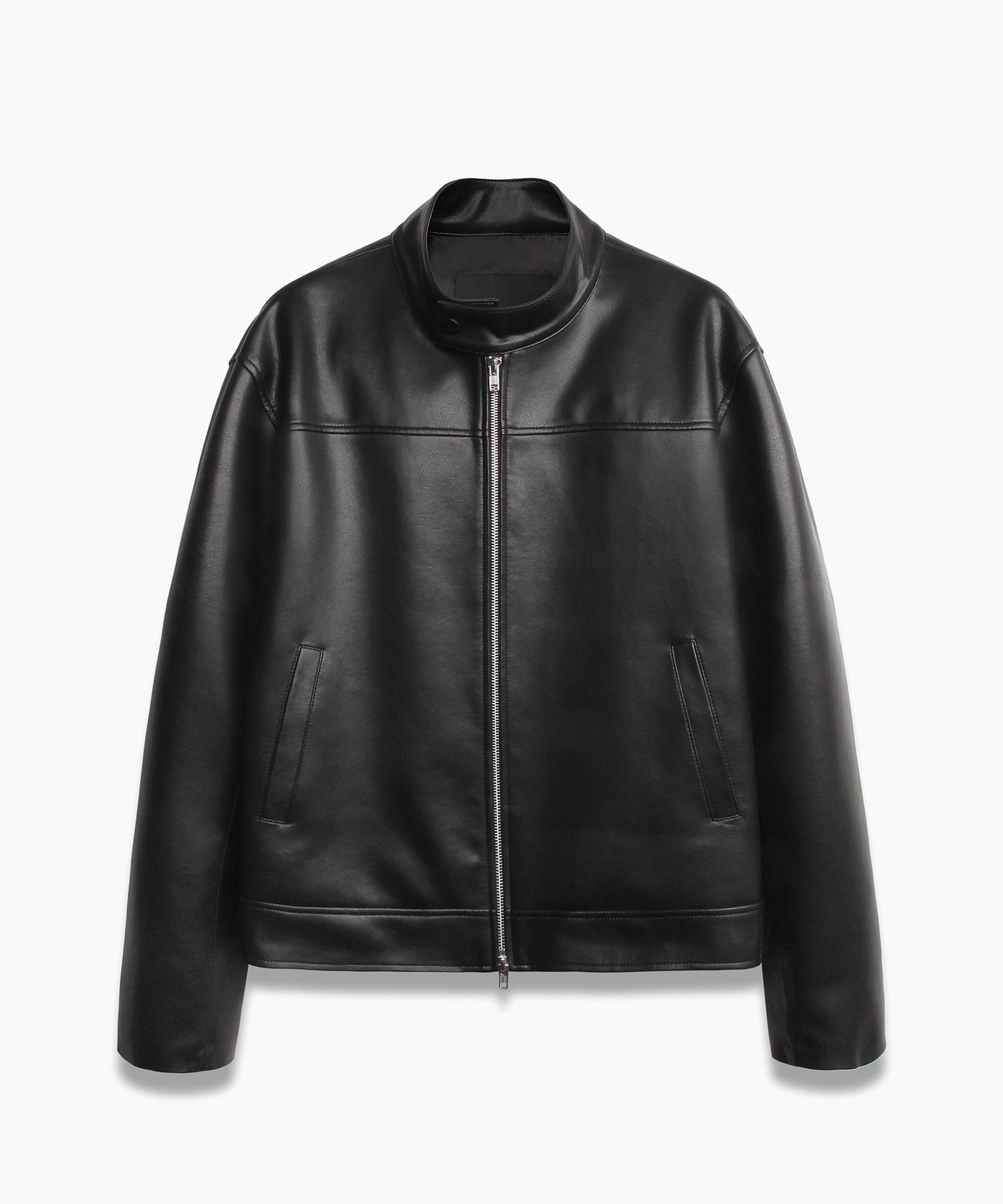 Vegan Leather Biker Jacket BLACK