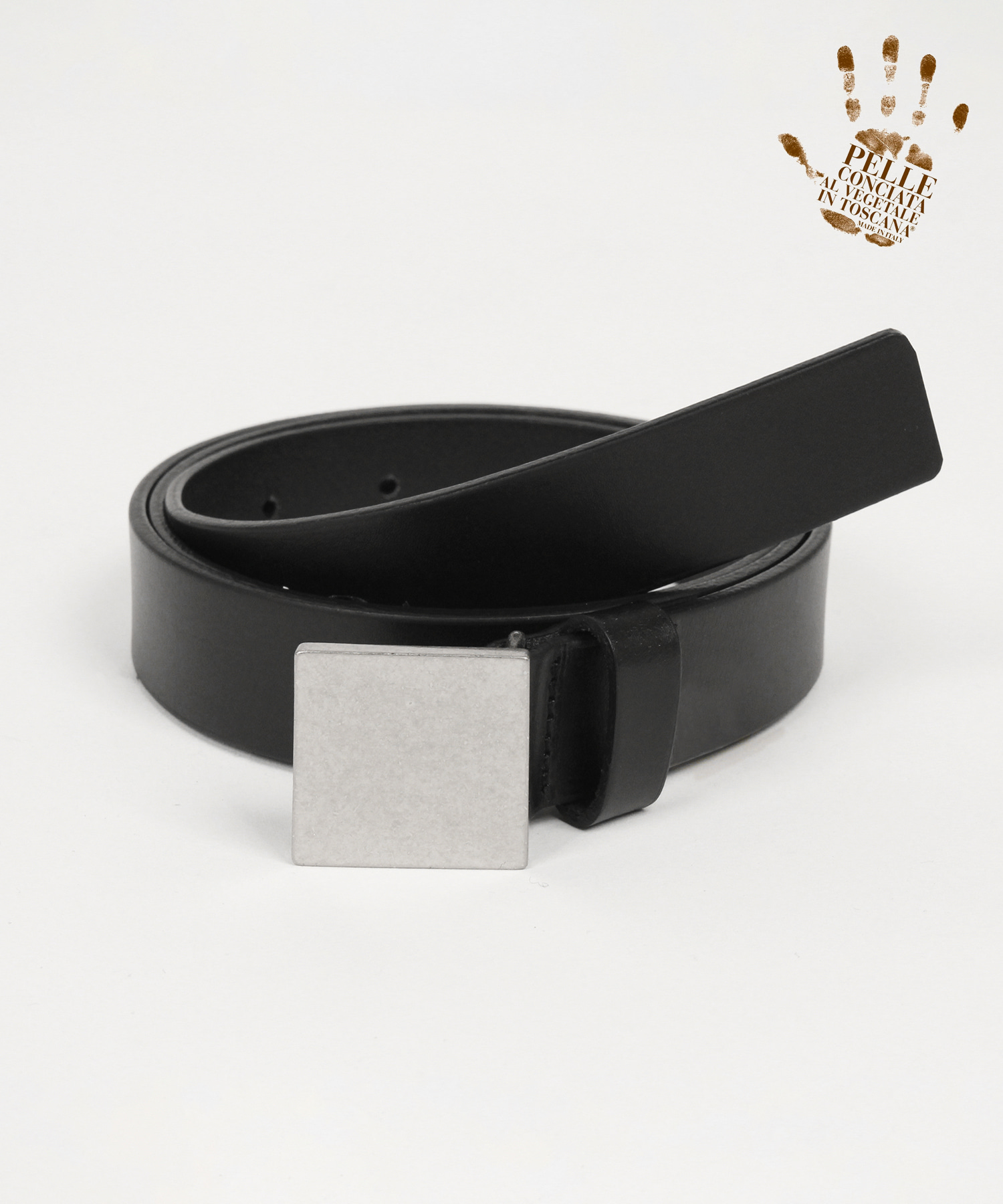 [천연소가죽]Square steel hard leather belt