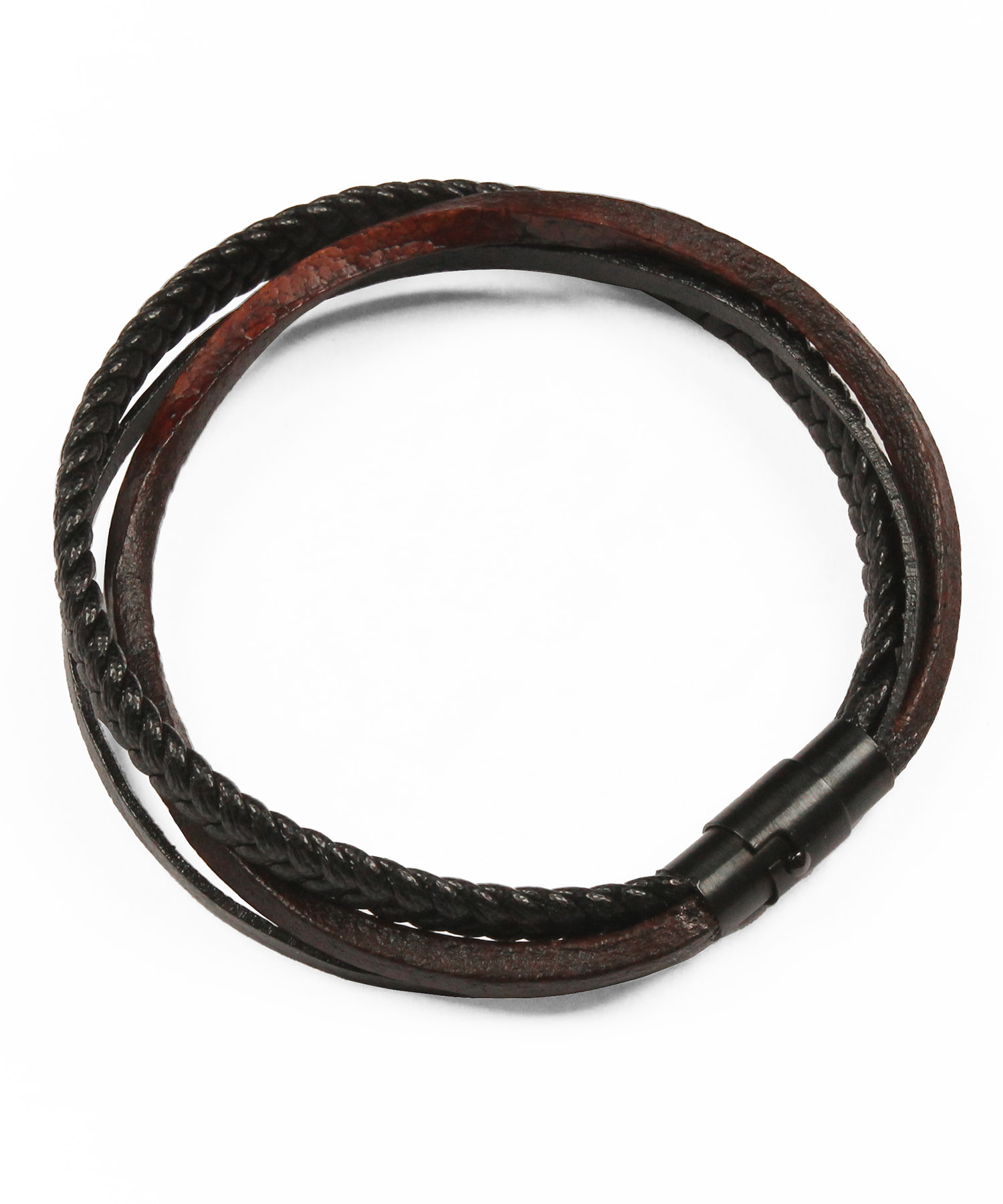 [천연소가죽]Minimal layered leather bracelet BLACK