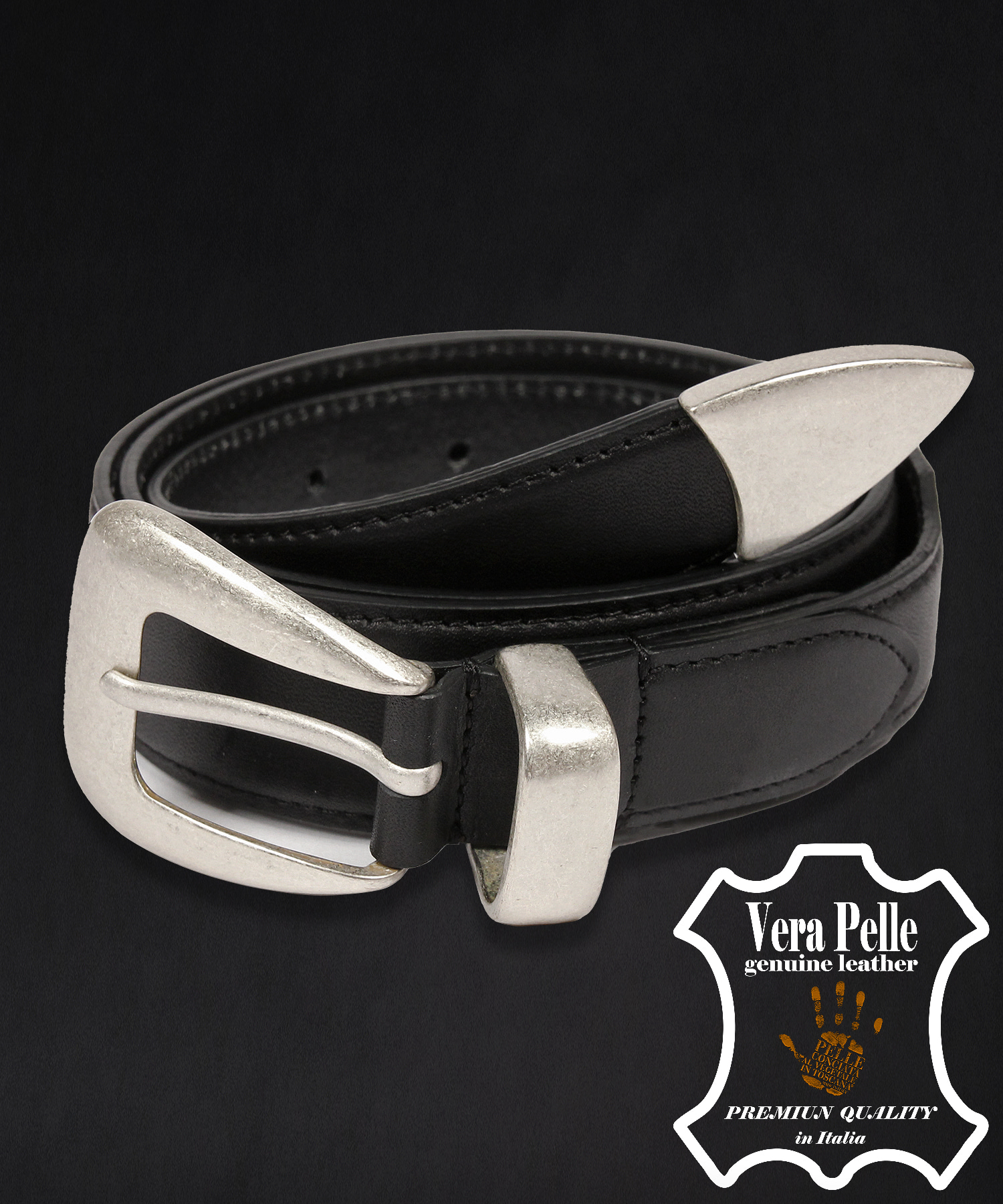 [PREMIUM]Simple western hard leather belt