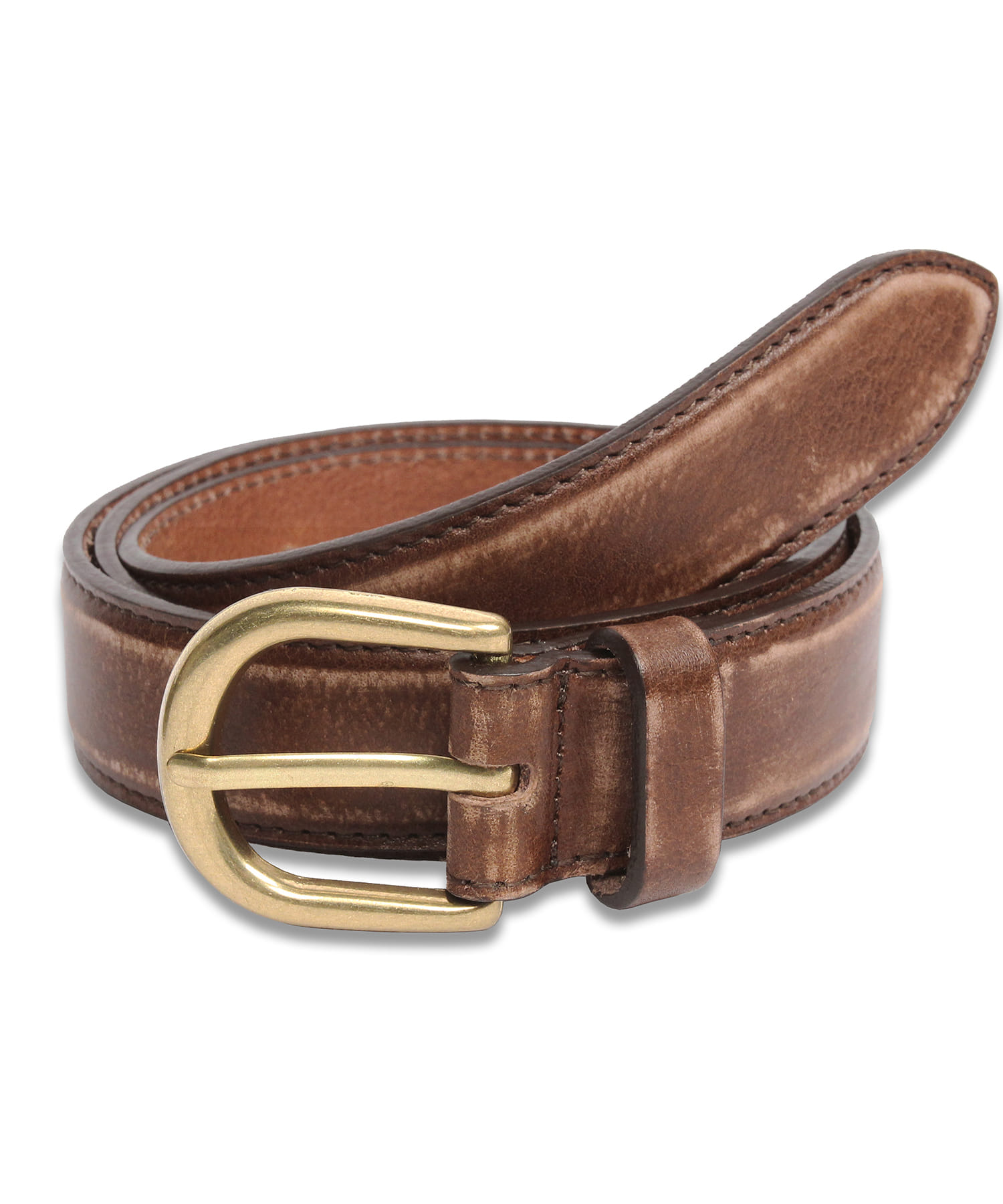 [5/7 예약발송] Vintage Hard Leather Belt BROWN