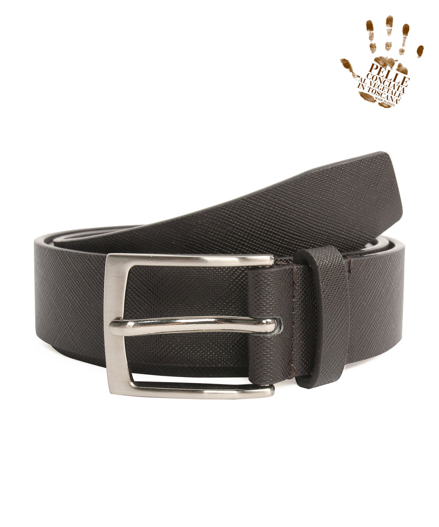 Saffiano Hard Leather Belt BROWN
