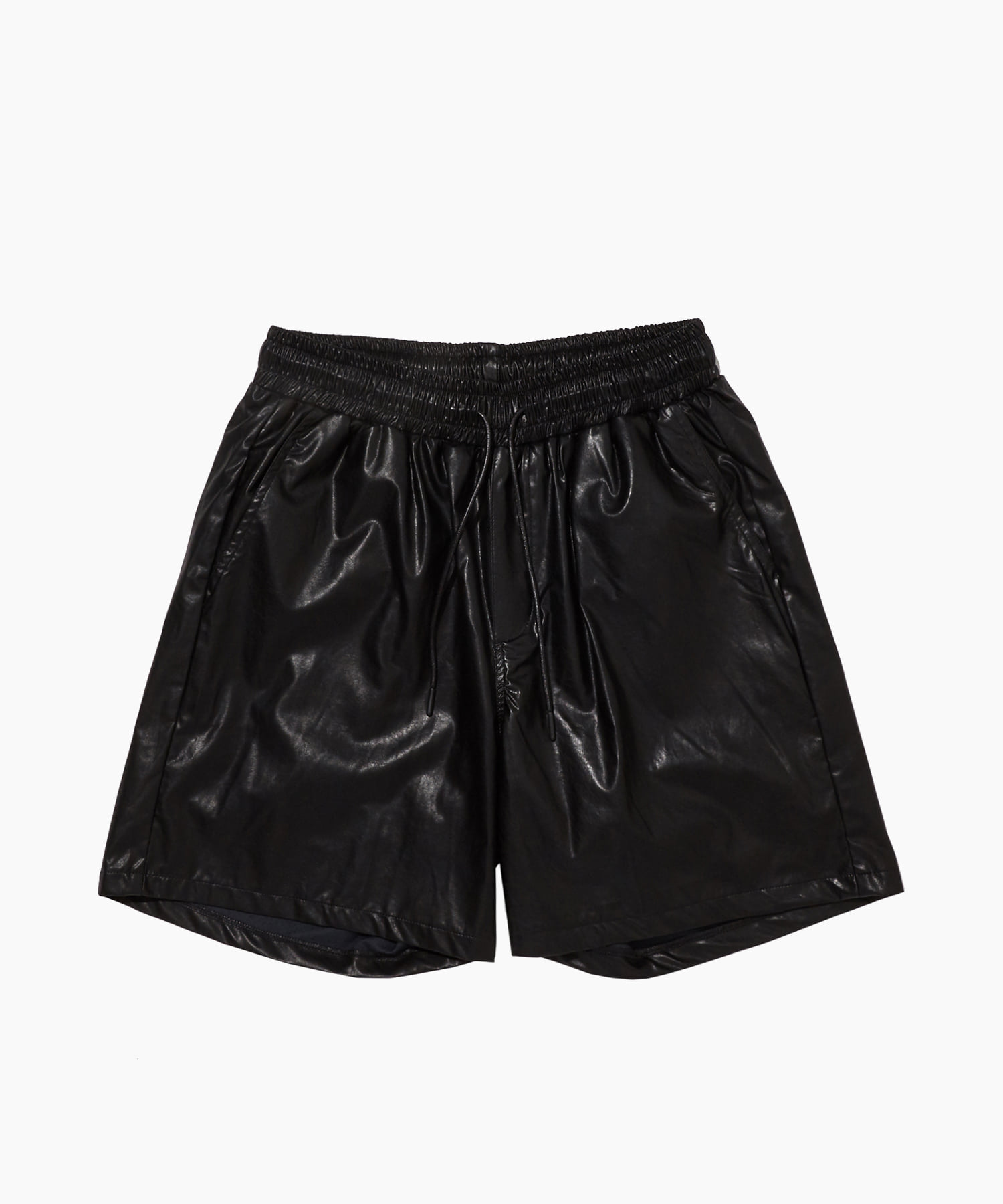 Leather banding shorts
