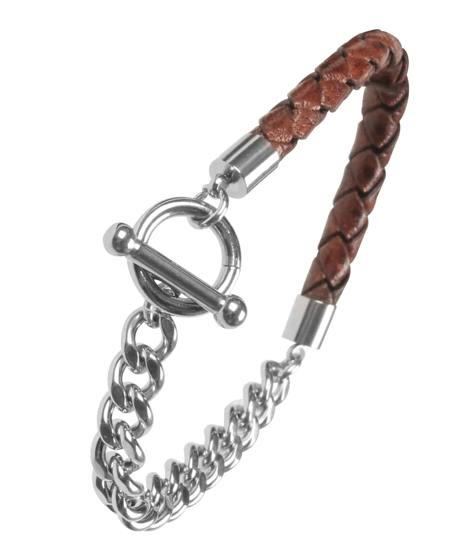 [천연소가죽]Cowhide Chain Rope Lether Bracelet BROWN