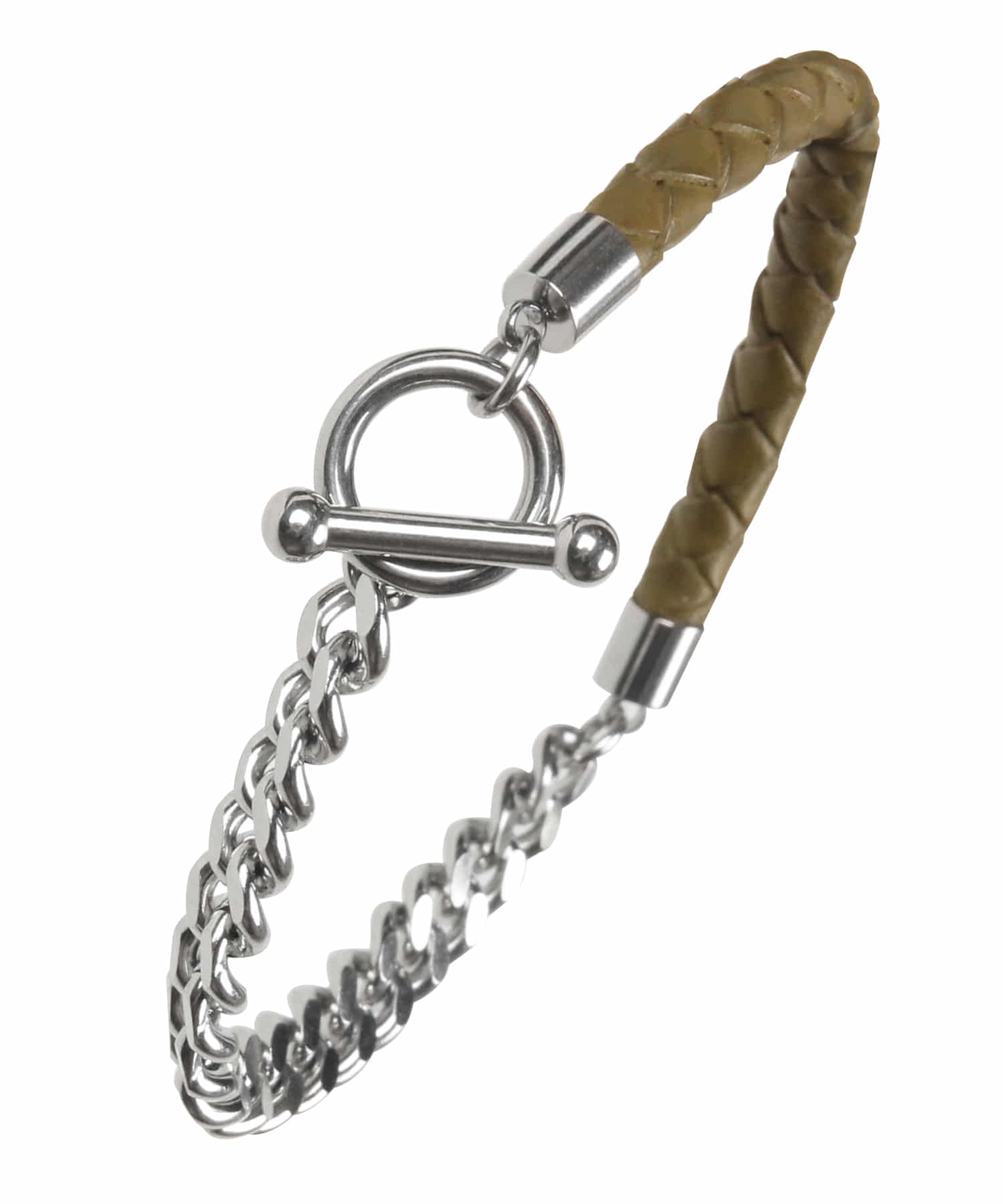 [천연소가죽]Cowhide Chain Rope Lether Bracelet OLIVE