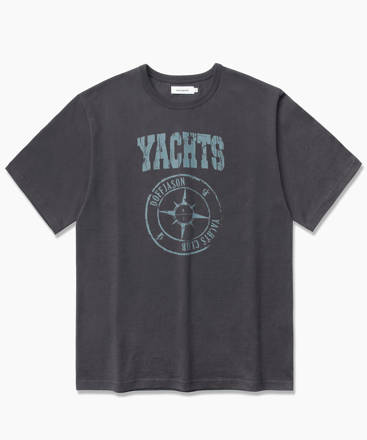 DOFF Archive compass t-shirt CHARCOAL
